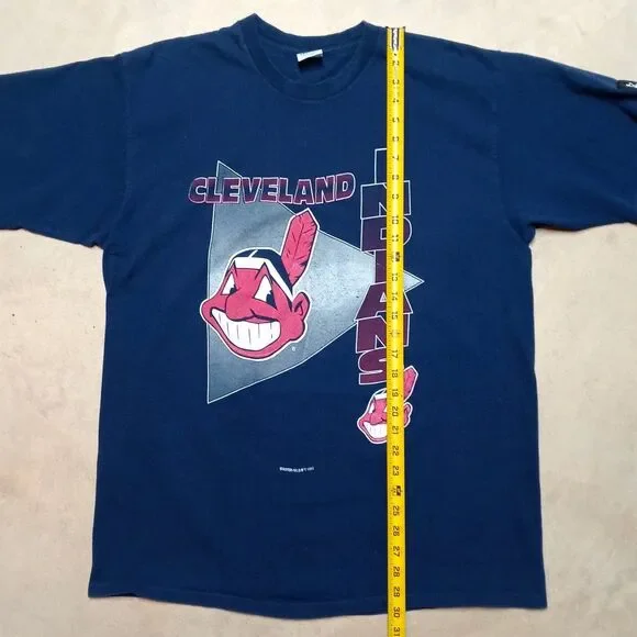 Vintage 1993 Starter Cleveland Indians Made in USA Single Stitch T-Shirt Mens XL - Picture 8 of 9